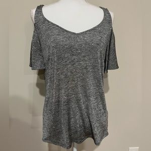 Sparkly open shoulder top